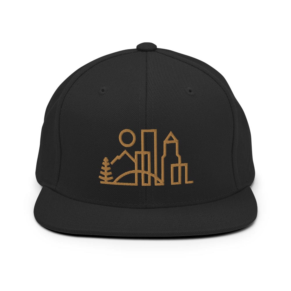 City Shirt Co Portland Urban Dweller Snap Back Hat Black