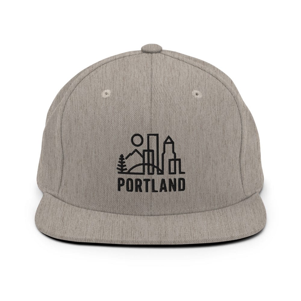City Shirt Co Portland Urban Dweller Snap Back Hat Heather Grey