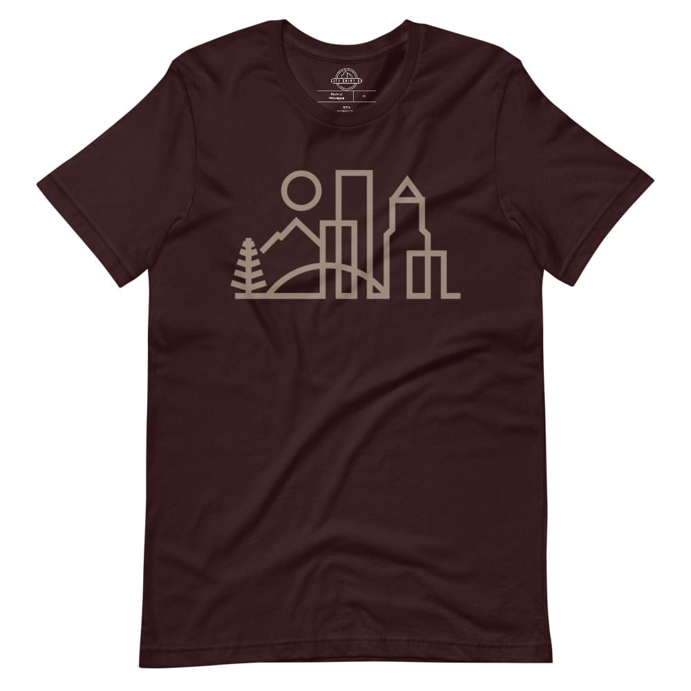 City Shirt Co Portland Urban Dweller T-Shirt Oxblood Black / S