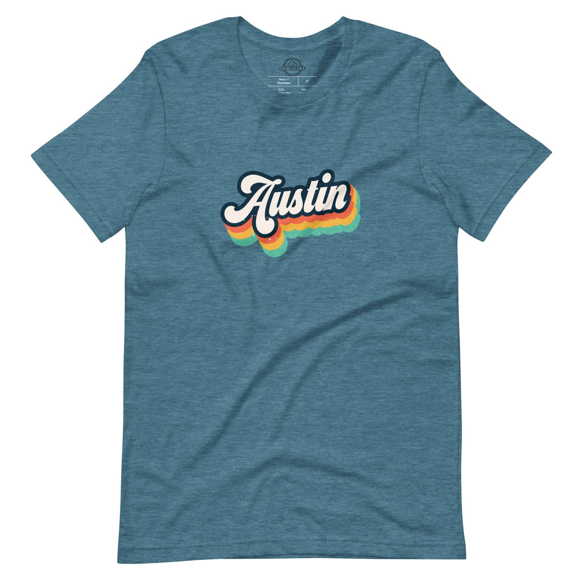 City Shirt Co Retro Austin T-Shirt Heather Deep Teal / S