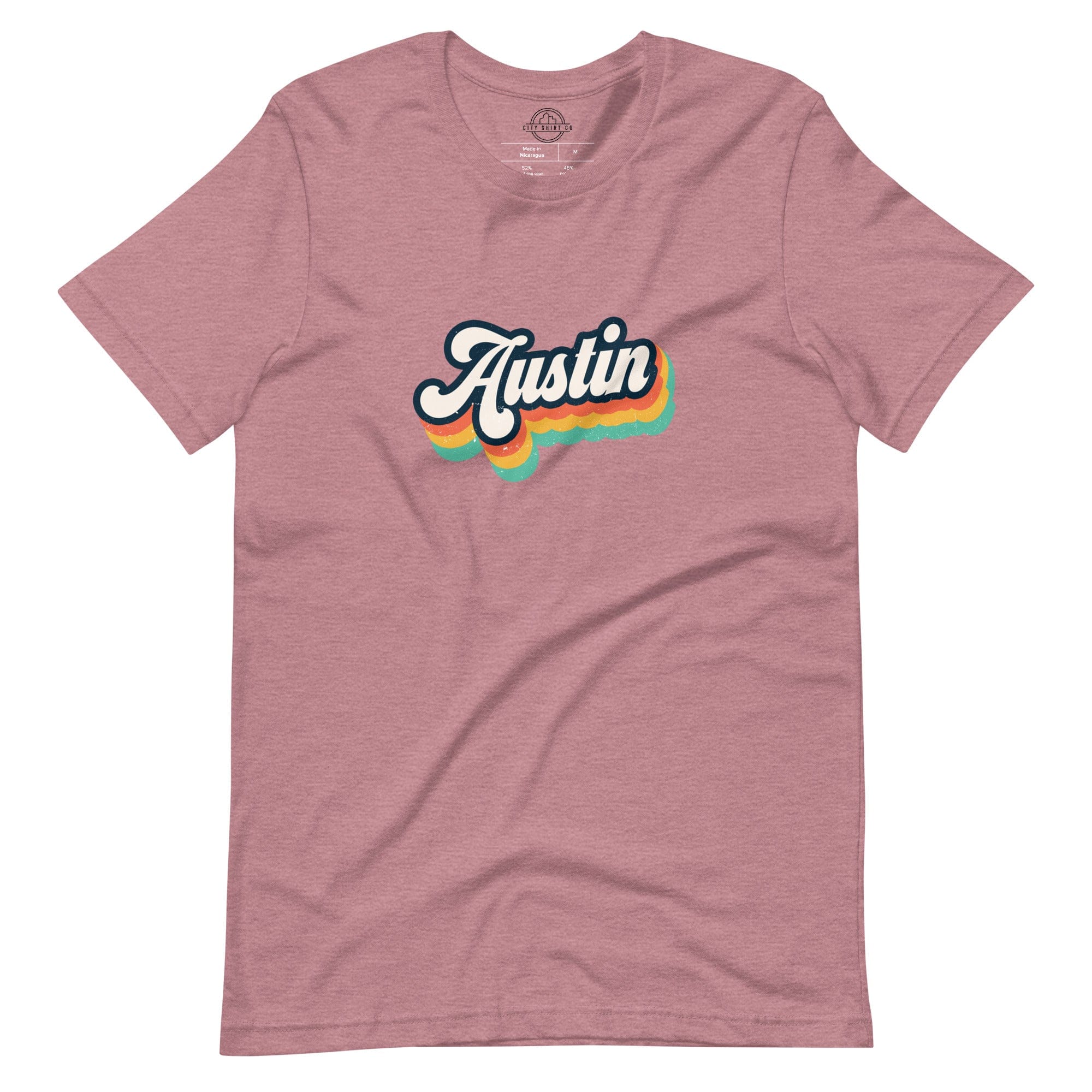 City Shirt Co Retro Austin T-Shirt Heather Orchid / S