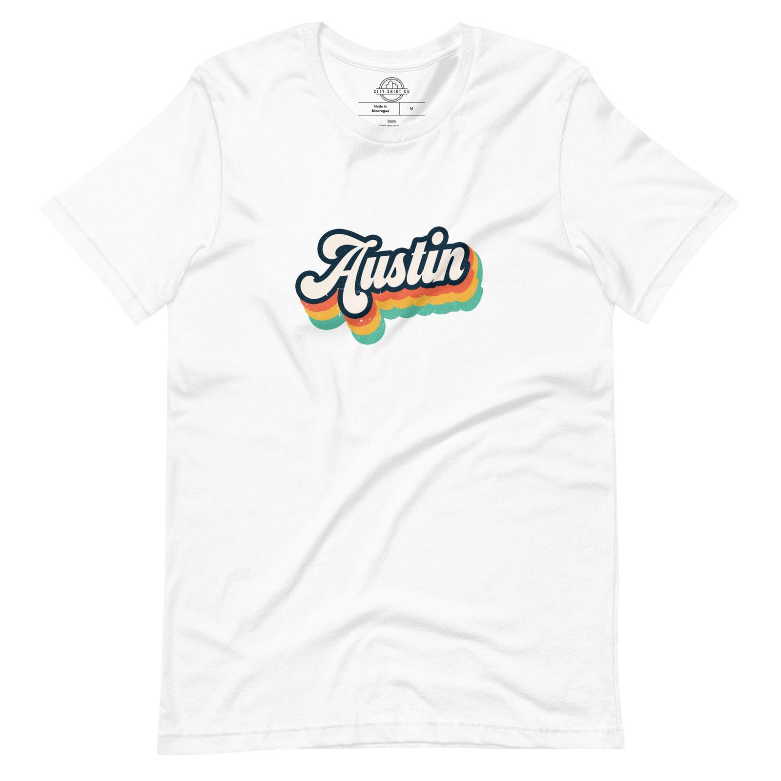 City Shirt Co Retro Austin T-Shirt White / XS
