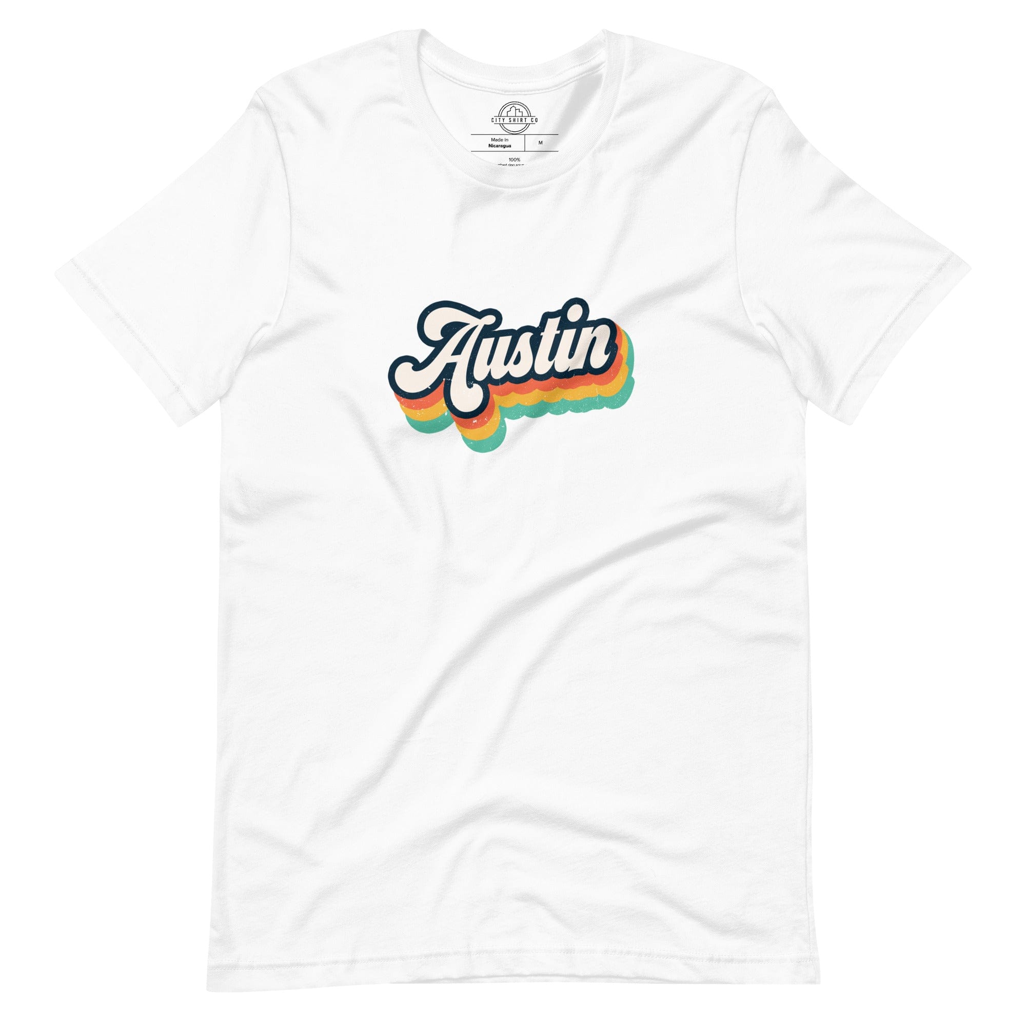 City Shirt Co Retro Austin T-Shirt White / XS