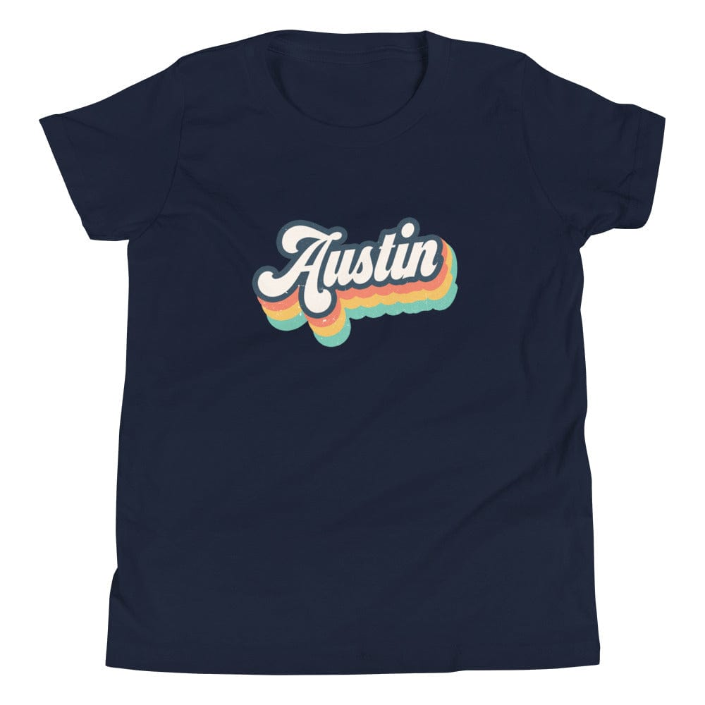 City Shirt Co Retro Austin Youth T-Shirt Navy / S