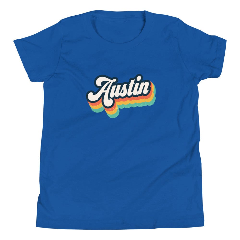 City Shirt Co Retro Austin Youth T-Shirt True Royal / S