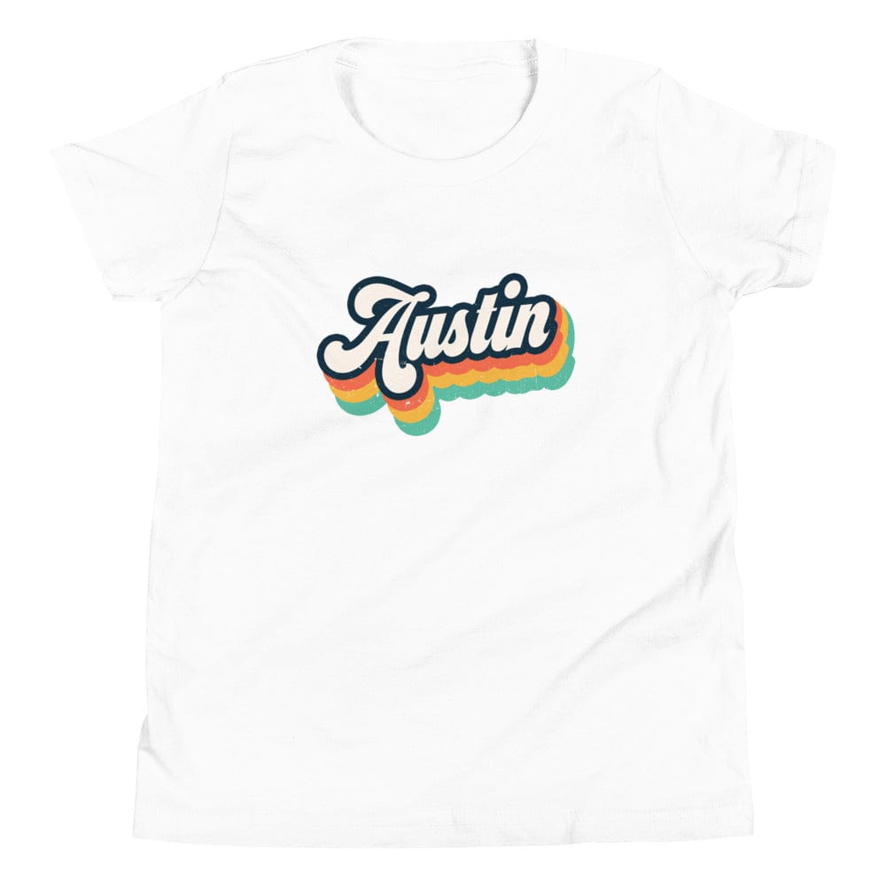 City Shirt Co Retro Austin Youth T-Shirt White / S