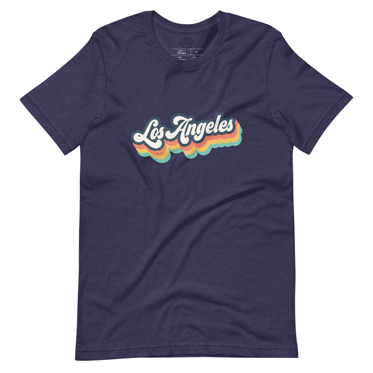 City Shirt Co Retro Los Angeles T-Shirt Heather Midnight Navy / XS