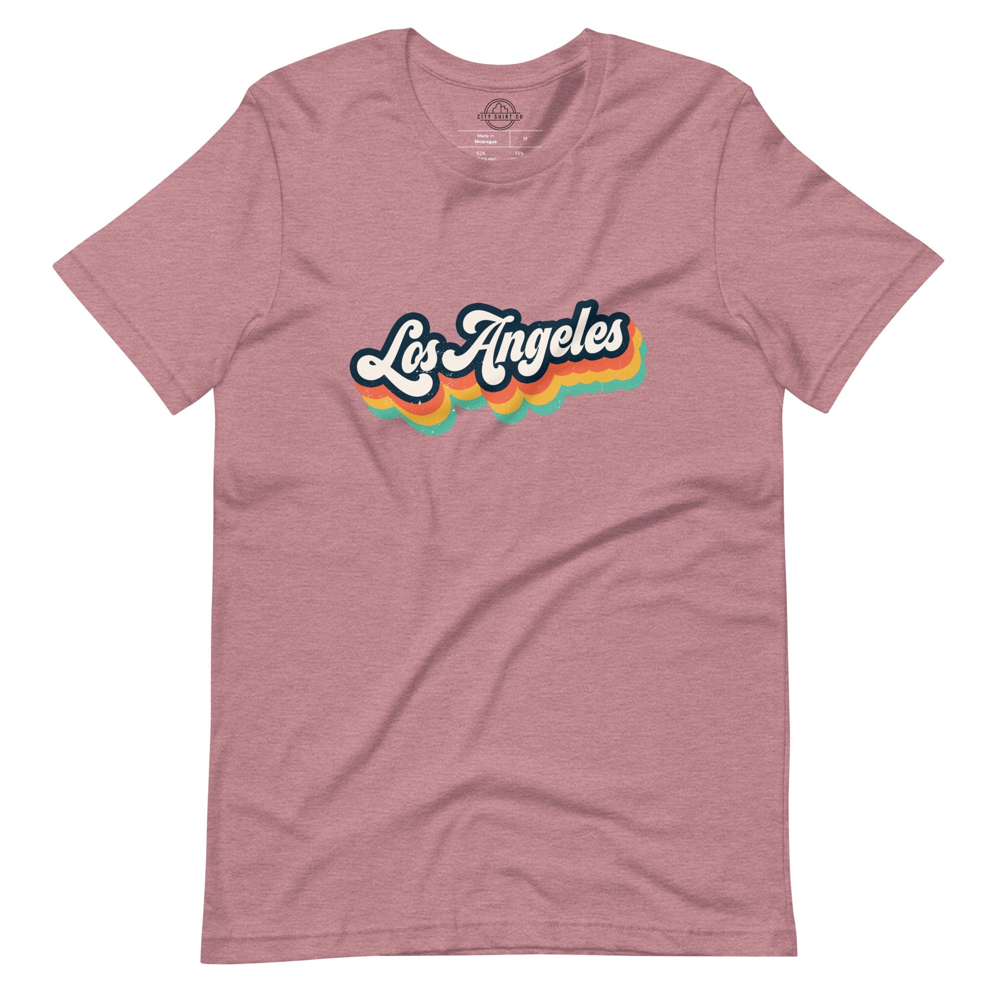 City Shirt Co Retro Los Angeles T-Shirt Heather Orchid / S