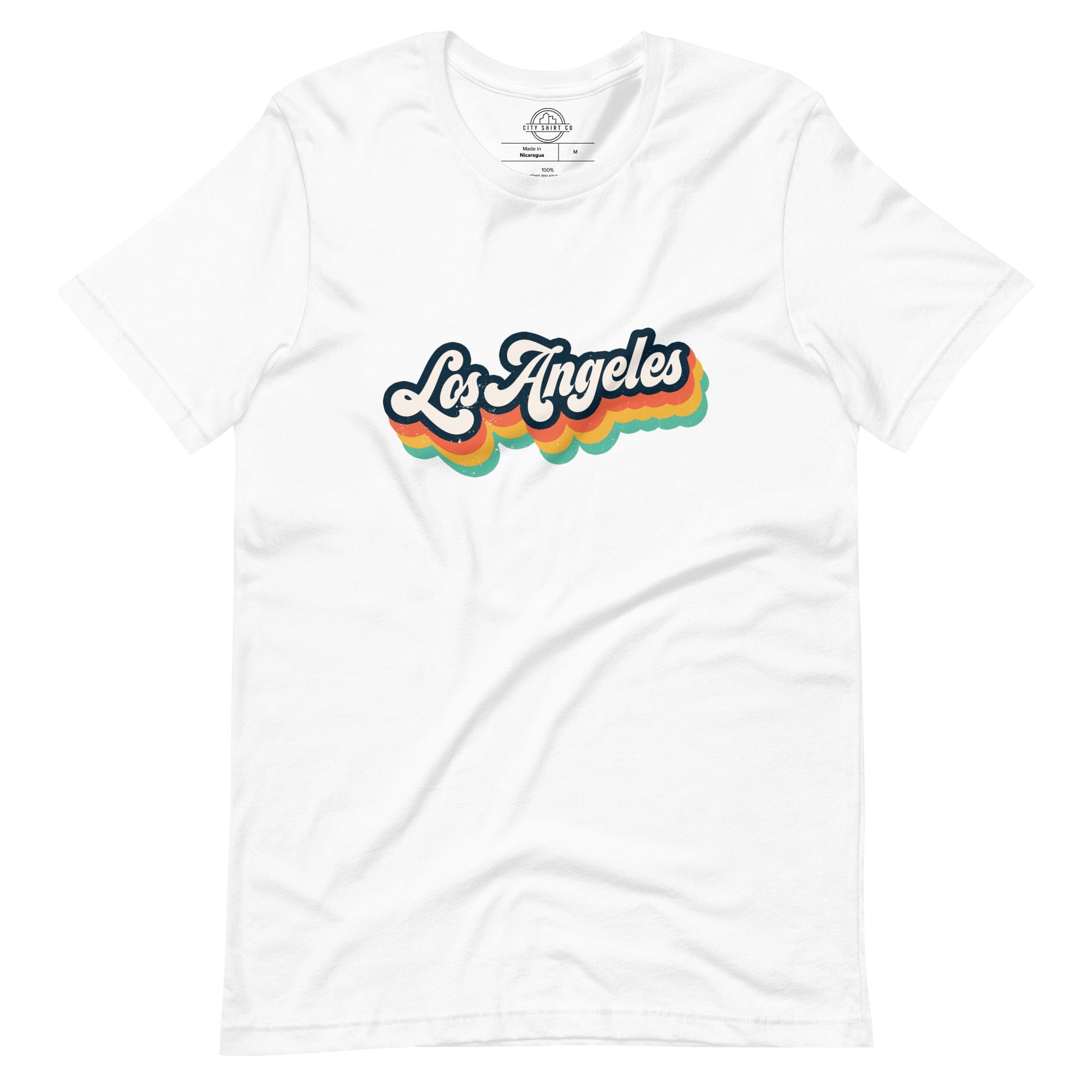 City Shirt Co Retro Los Angeles T-Shirt White / XS