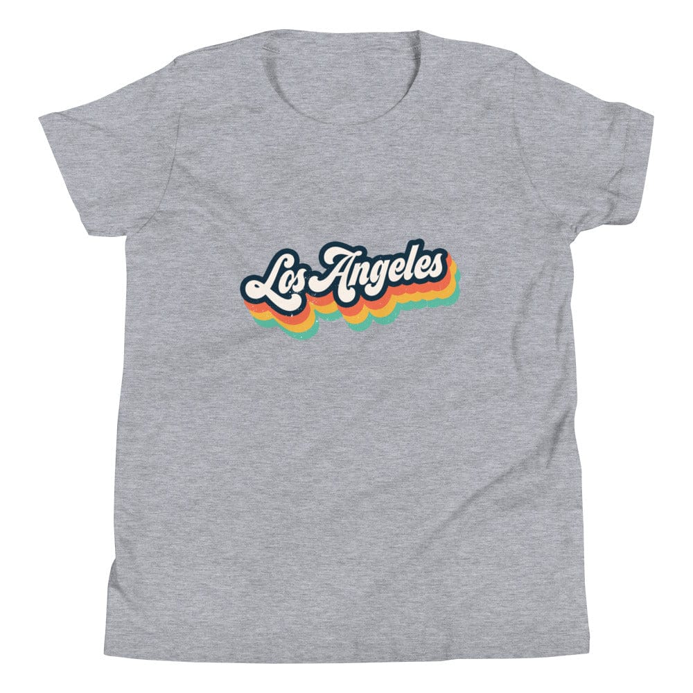 City Shirt Co Retro Los Angeles Youth T-Shirt Athletic Heather / S