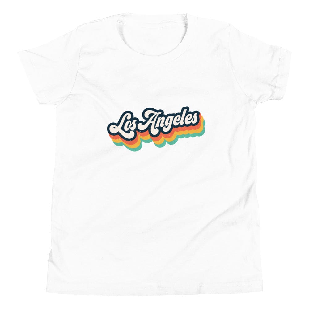 City Shirt Co Retro Los Angeles Youth T-Shirt White / S
