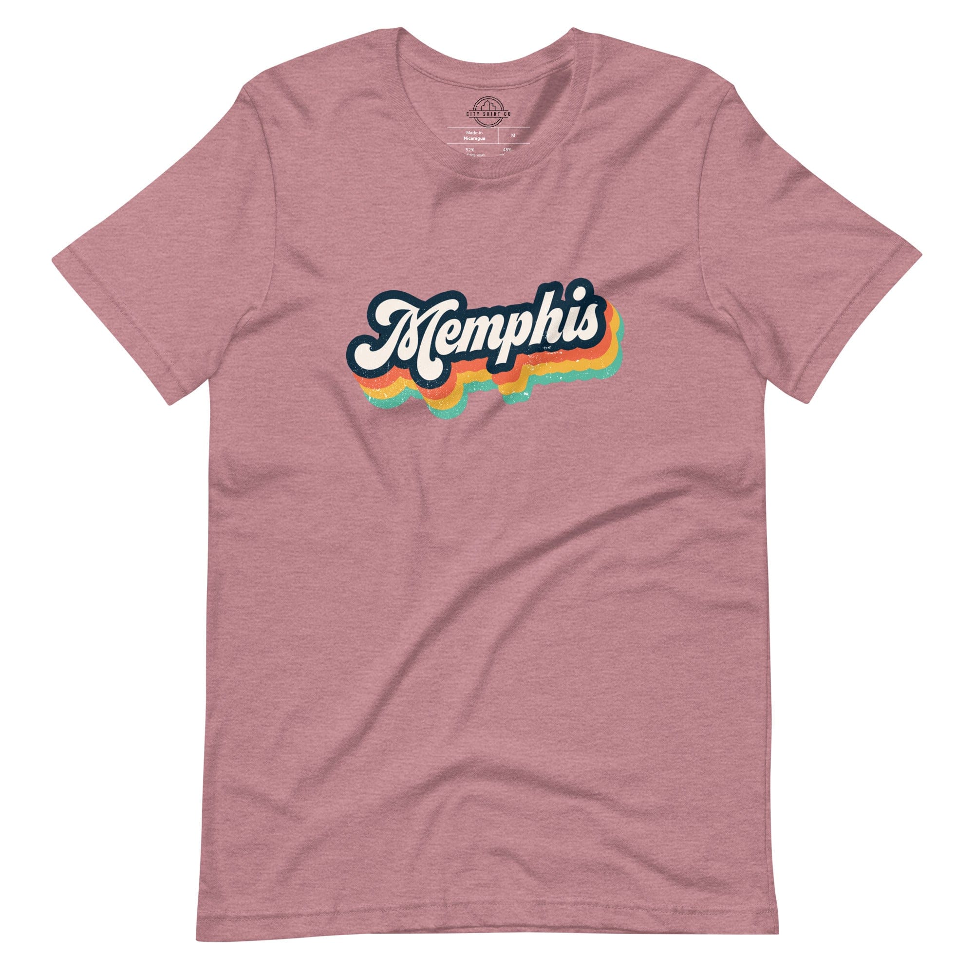 City Shirt Co Retro Memphis T-Shirt Heather Orchid / S