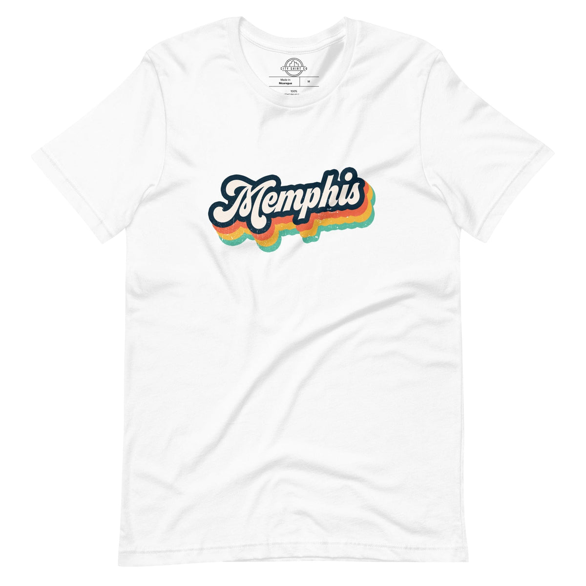 City Shirt Co Retro Memphis T-Shirt White / XS