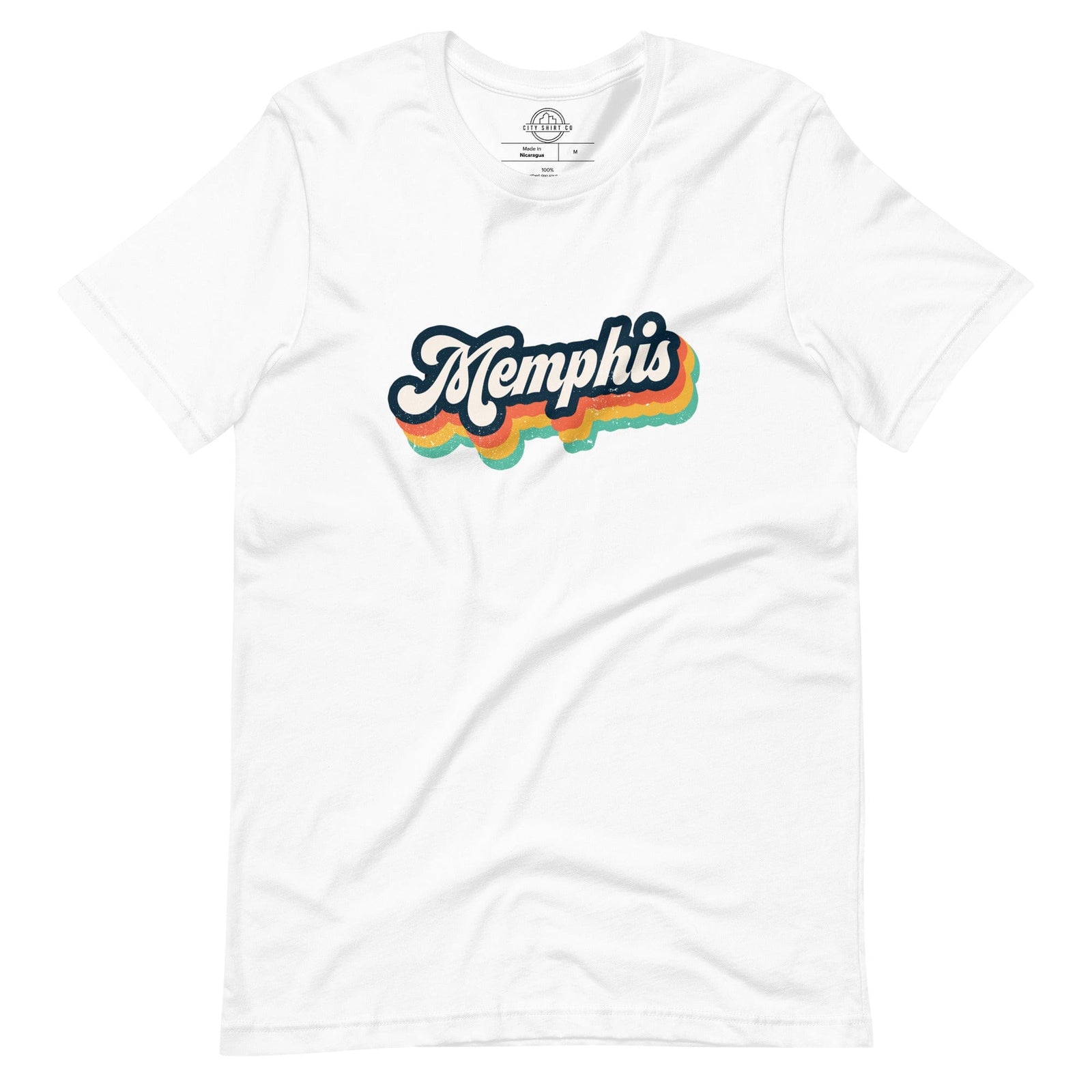 City Shirt Co Retro Memphis T-Shirt White / XS