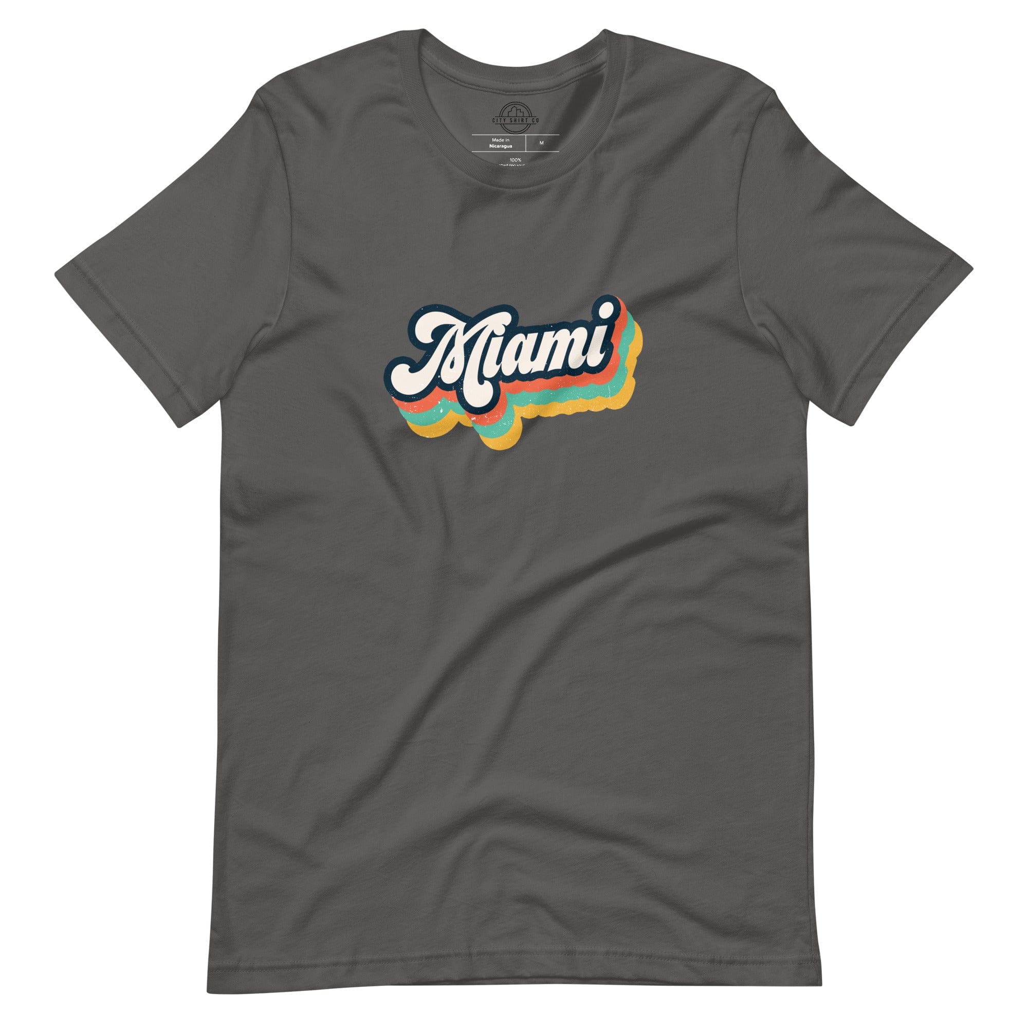 City Shirt Co Retro Miami T-Shirt Asphalt / S