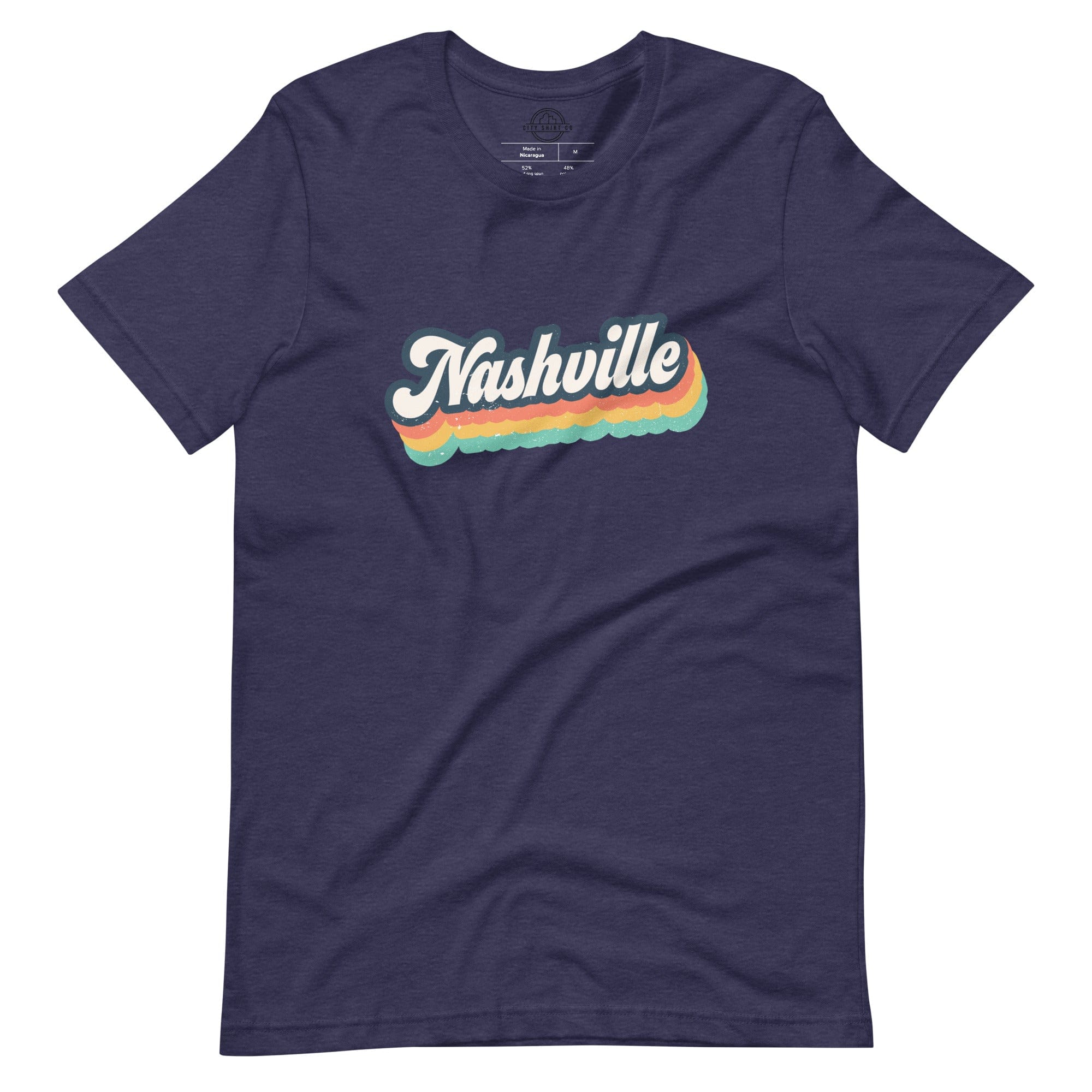 City Shirt Co Retro Nashville T-Shirt Heather Midnight Navy / XS