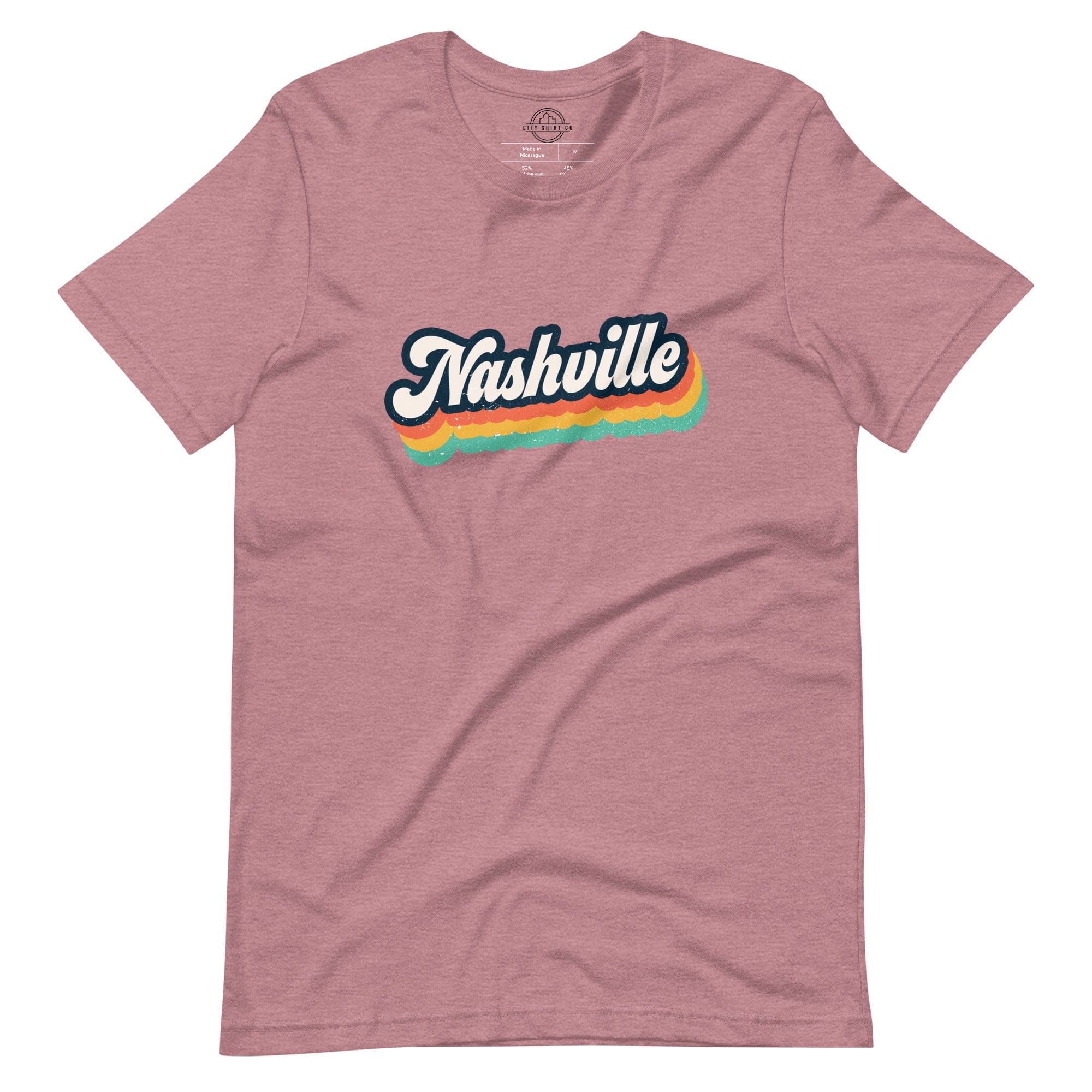 City Shirt Co Retro Nashville T-Shirt Heather Orchid / S