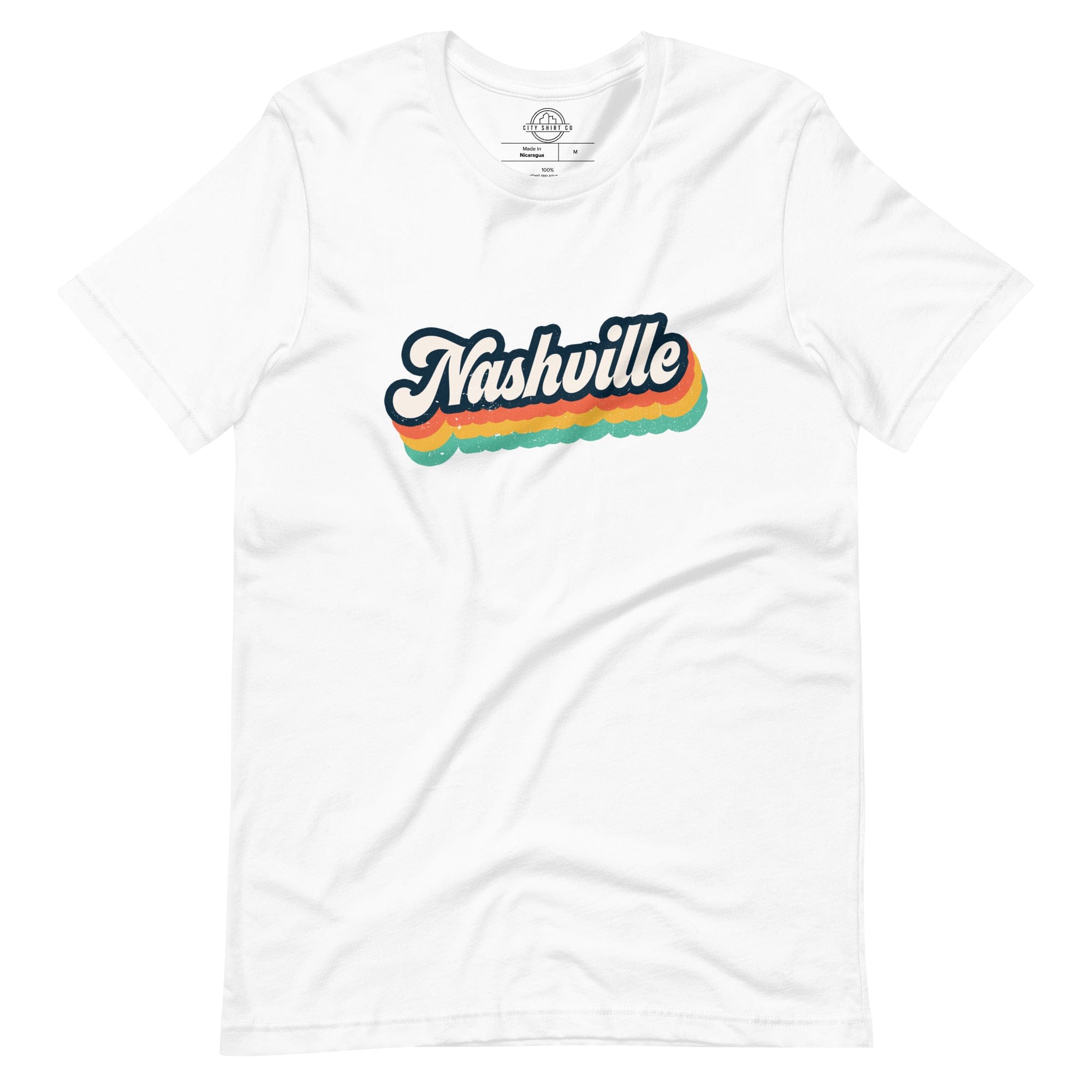 City Shirt Co Retro Nashville T-Shirt White / XS