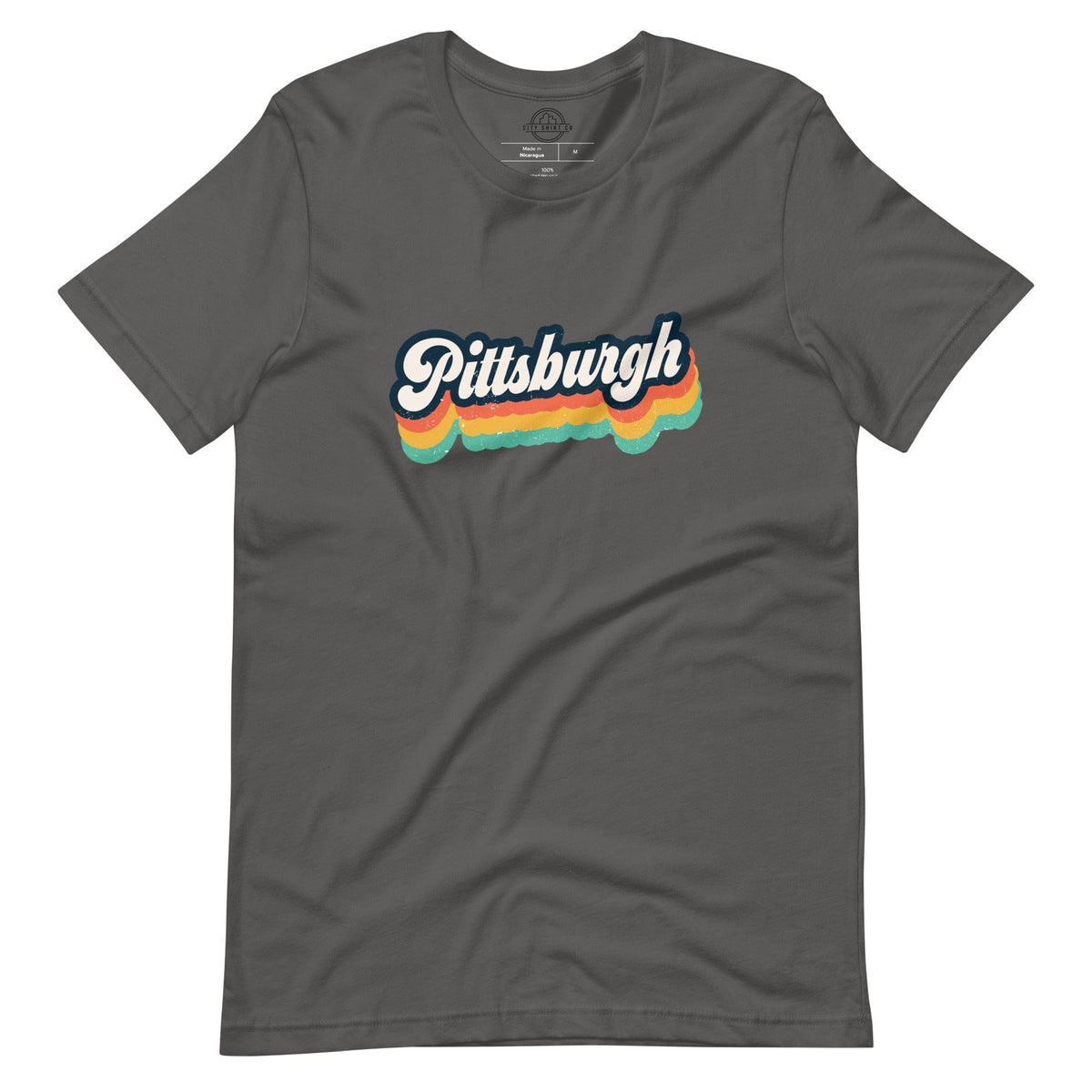 City Shirt Co Retro Pittsburgh T-Shirt Asphalt / S