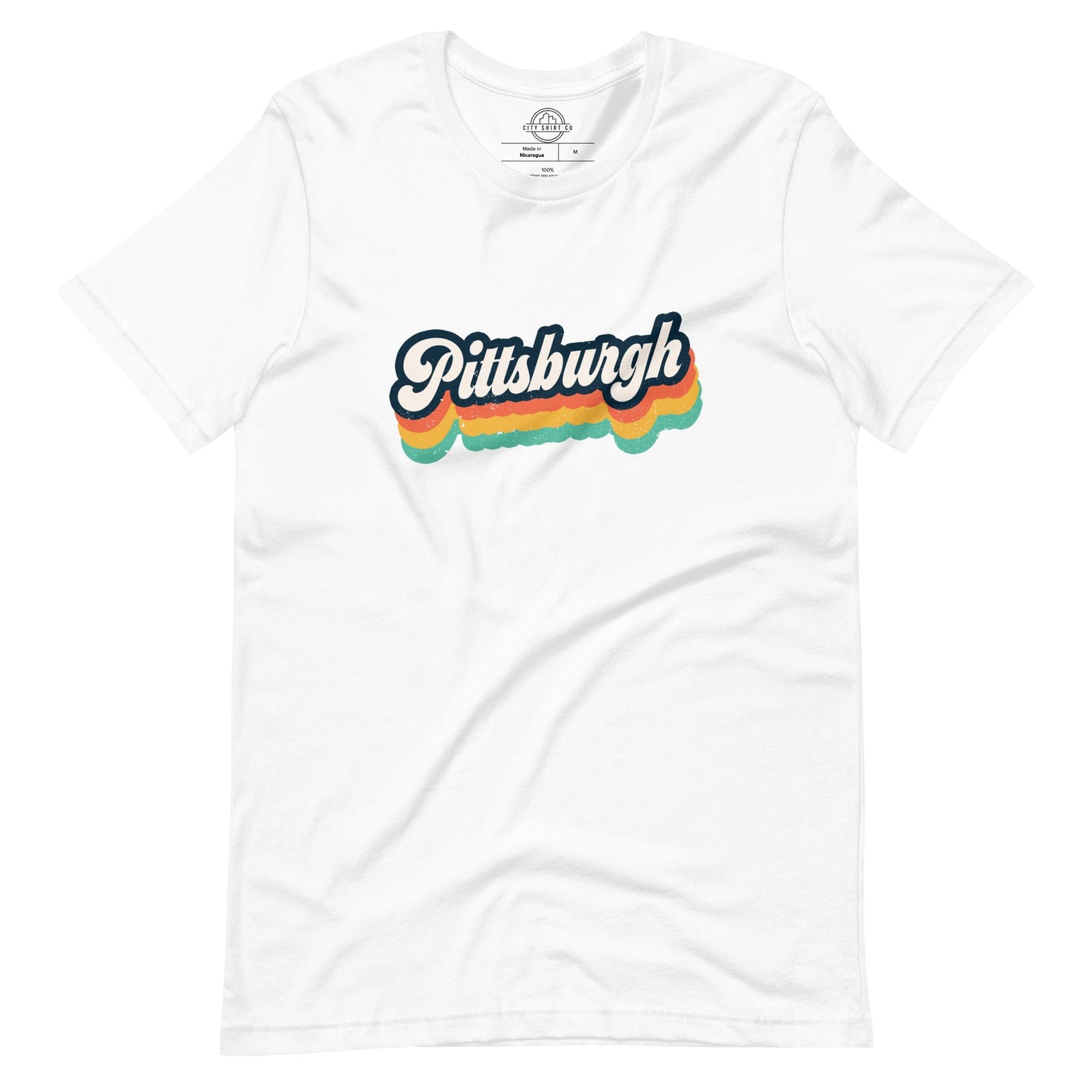 City Shirt Co Retro Pittsburgh T-Shirt White / XS