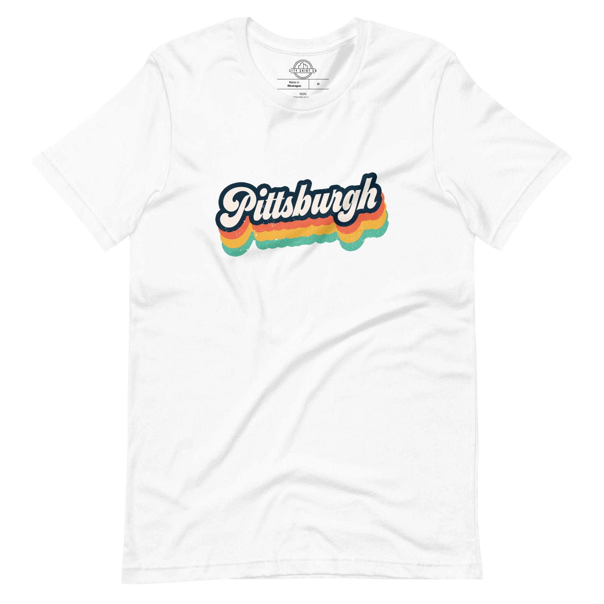 City Shirt Co Retro Pittsburgh T-Shirt White / XS