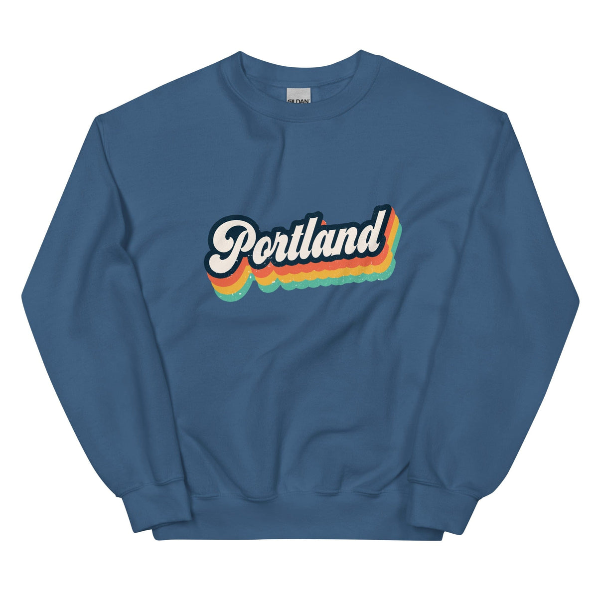 City Shirt Co Retro Portland Crewneck Sweatshirt Indigo Blue / S