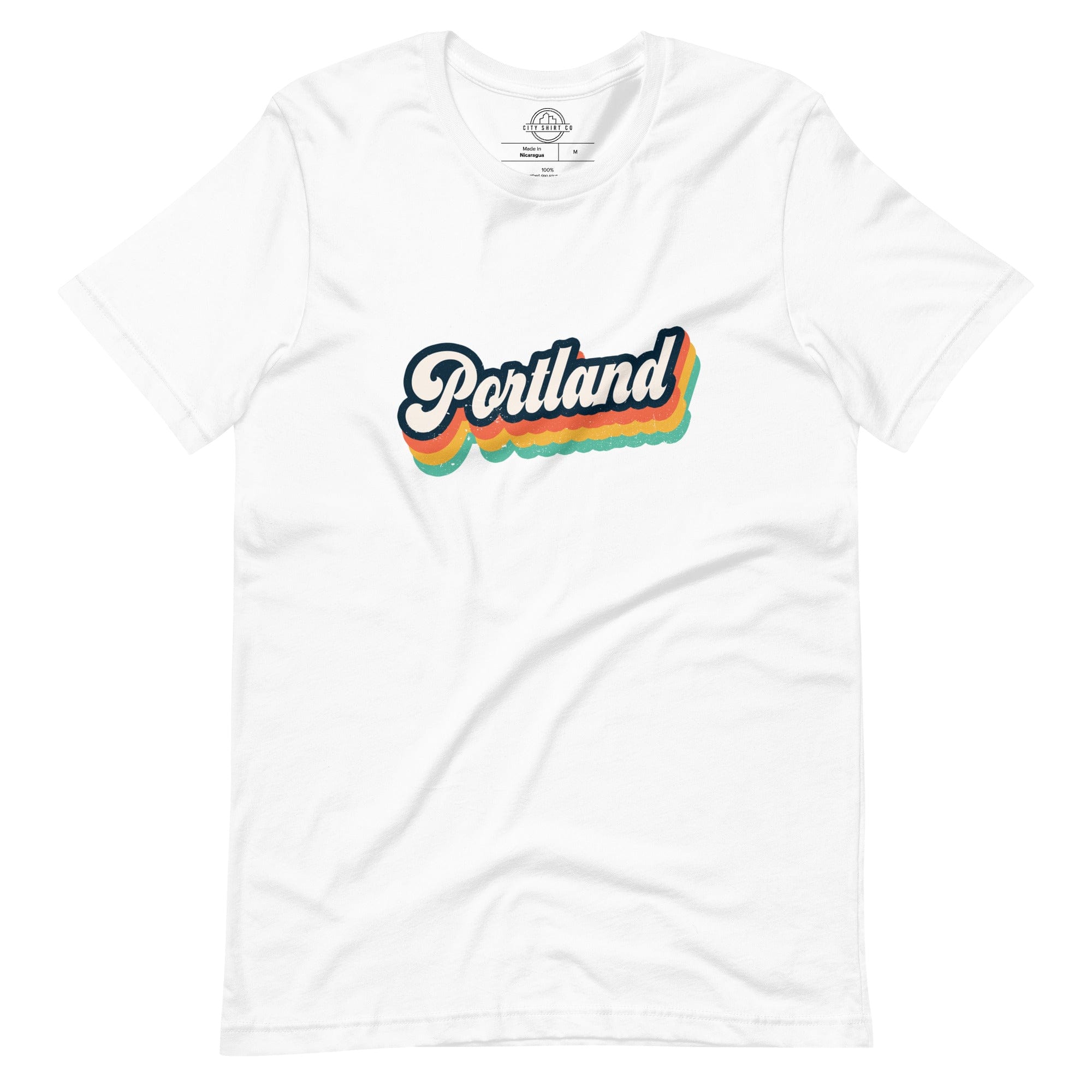 City Shirt Co Retro Portland T-Shirt White / XS