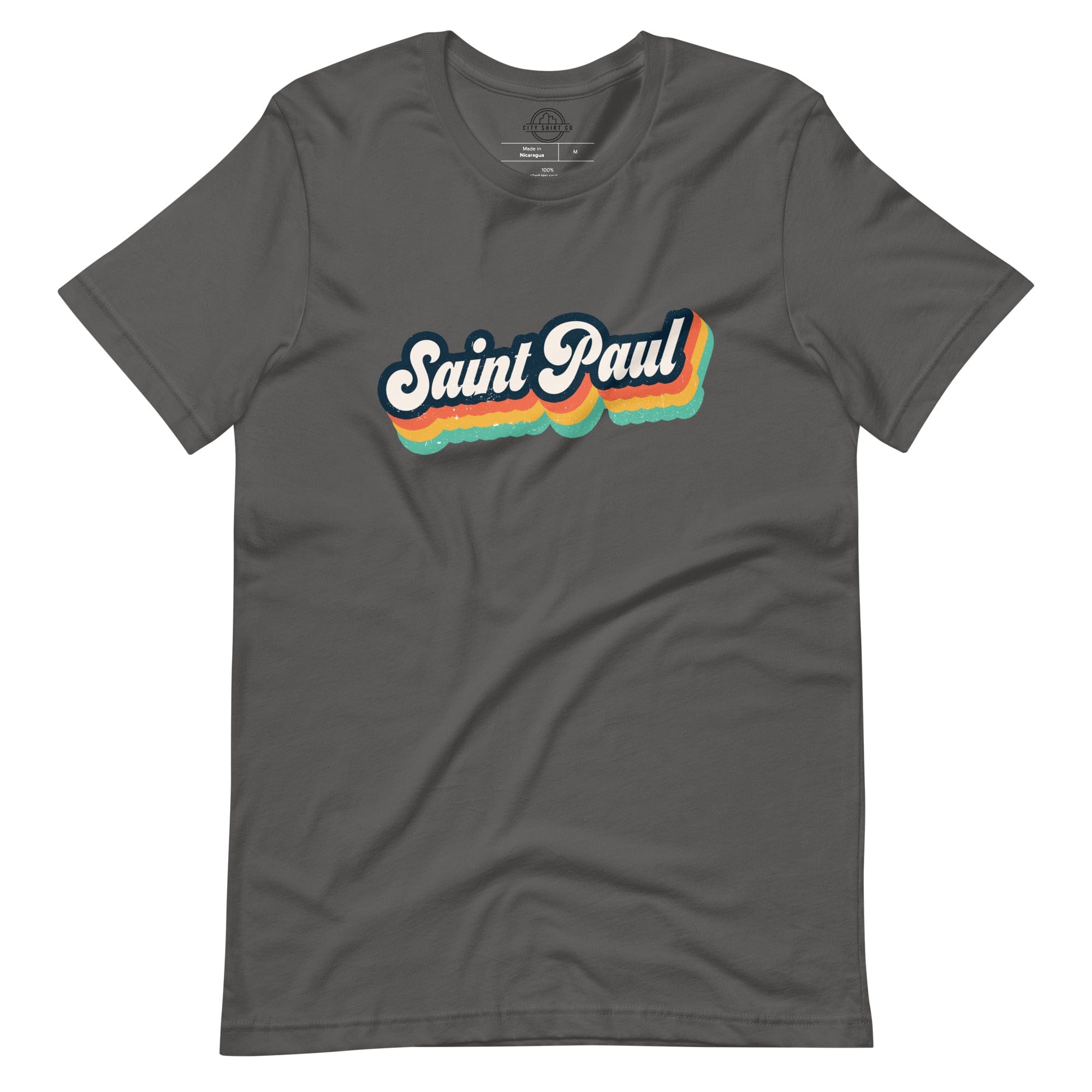 City Shirt Co Retro Saint Paul T-Shirt Asphalt / S