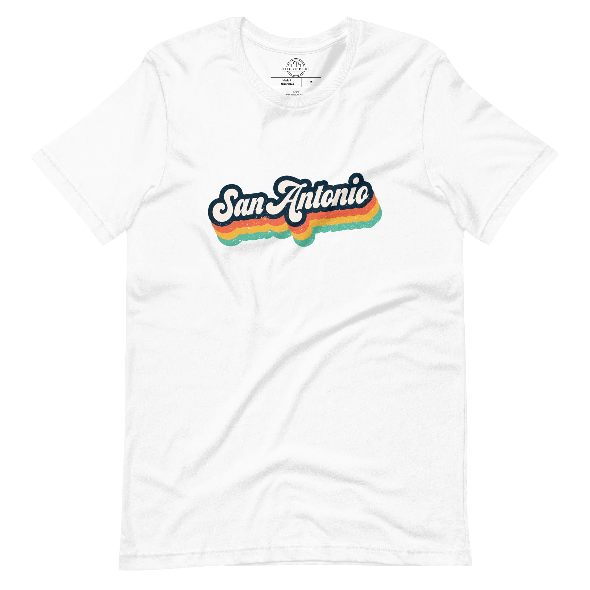 City Shirt Co Retro San Antonio T-Shirt White / XS