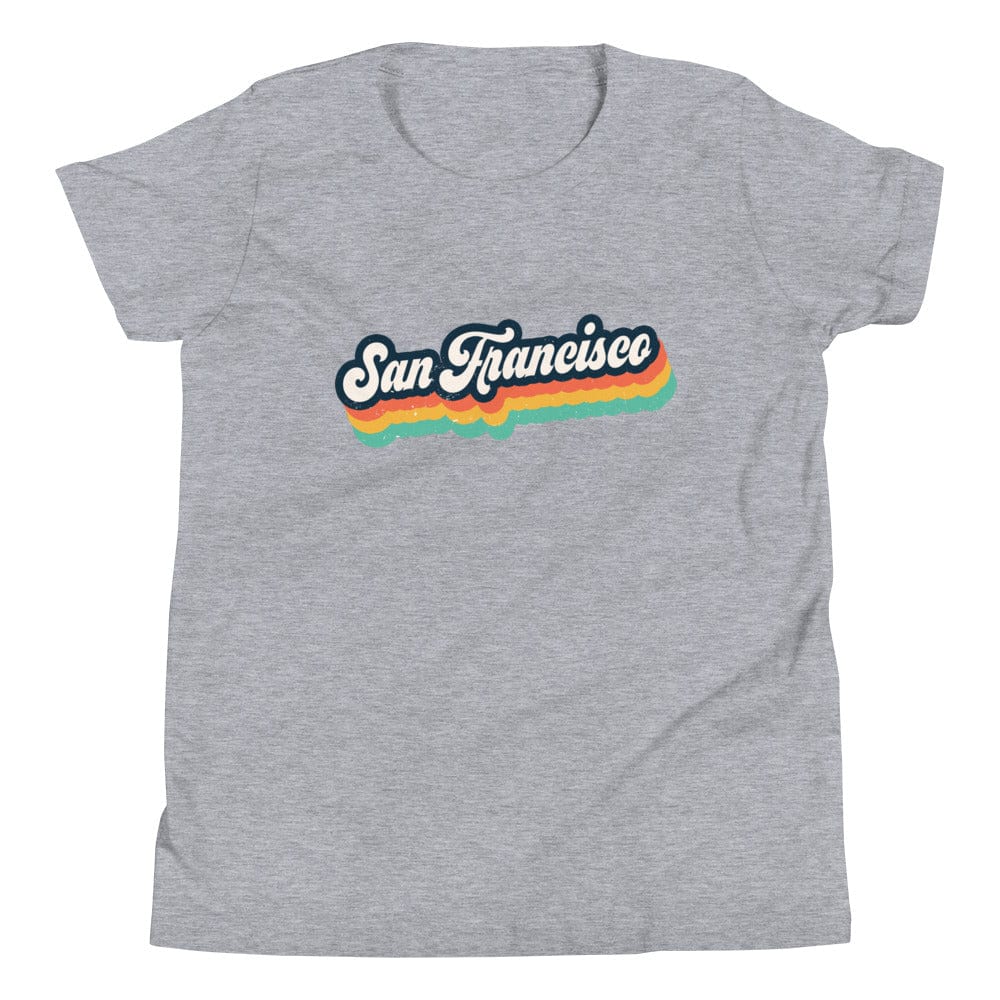 City Shirt Co Retro San Francisco Youth T-Shirt Athletic Heather / S