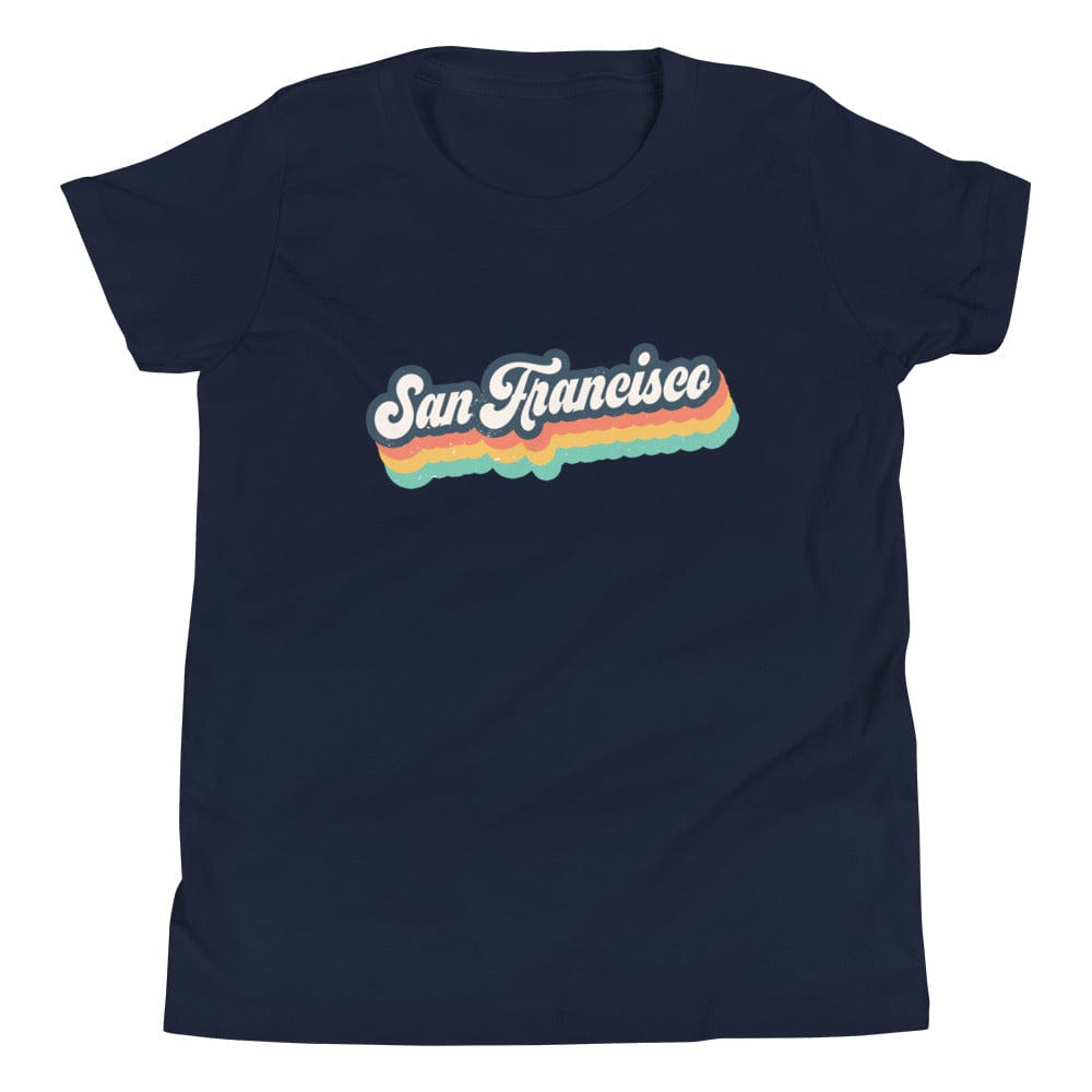 City Shirt Co Retro San Francisco Youth T-Shirt Navy / S