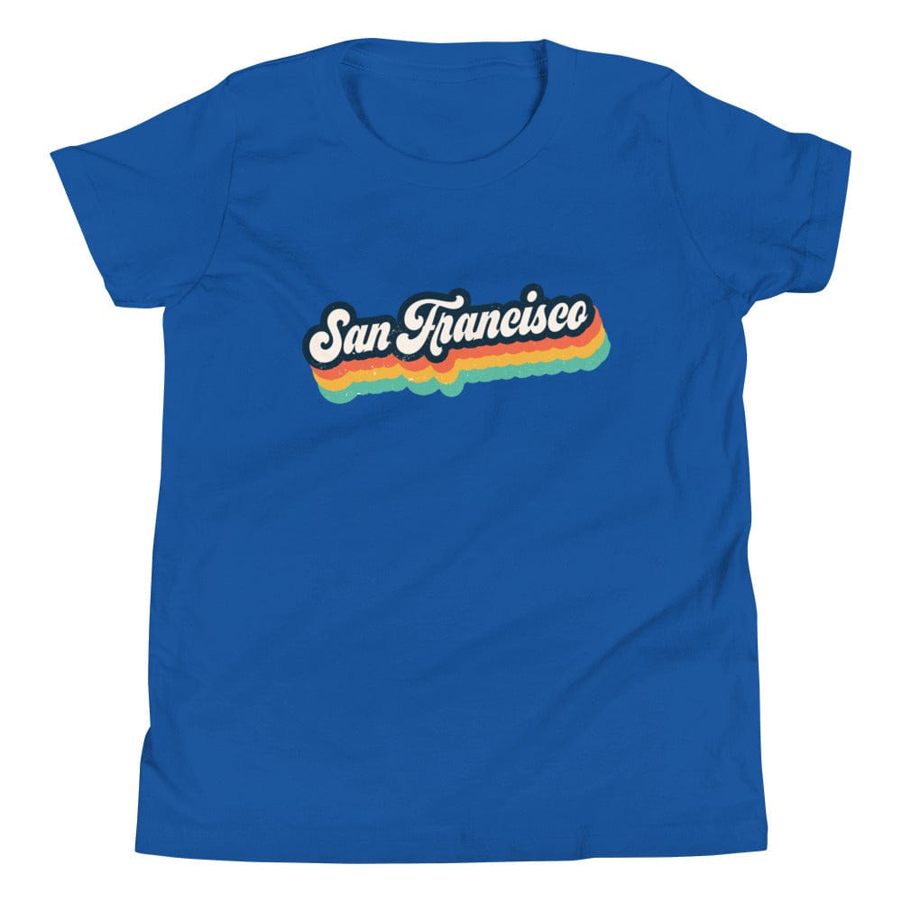 City Shirt Co Retro San Francisco Youth T-Shirt True Royal / S