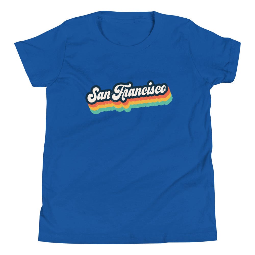 City Shirt Co Retro San Francisco Youth T-Shirt True Royal / S