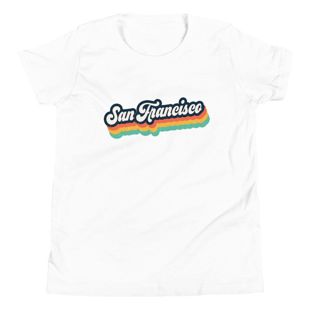 City Shirt Co Retro San Francisco Youth T-Shirt White / S