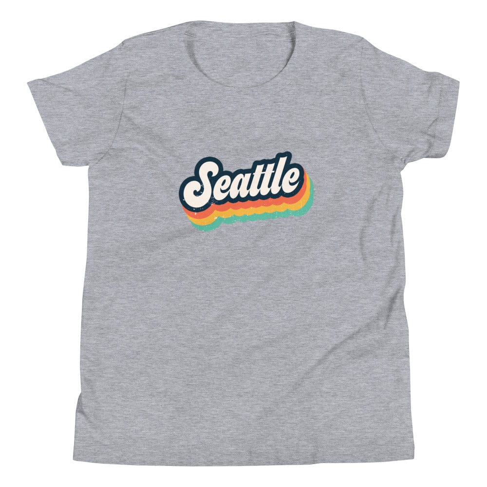 City Shirt Co Retro Seattle Youth T-Shirt Athletic Heather / S