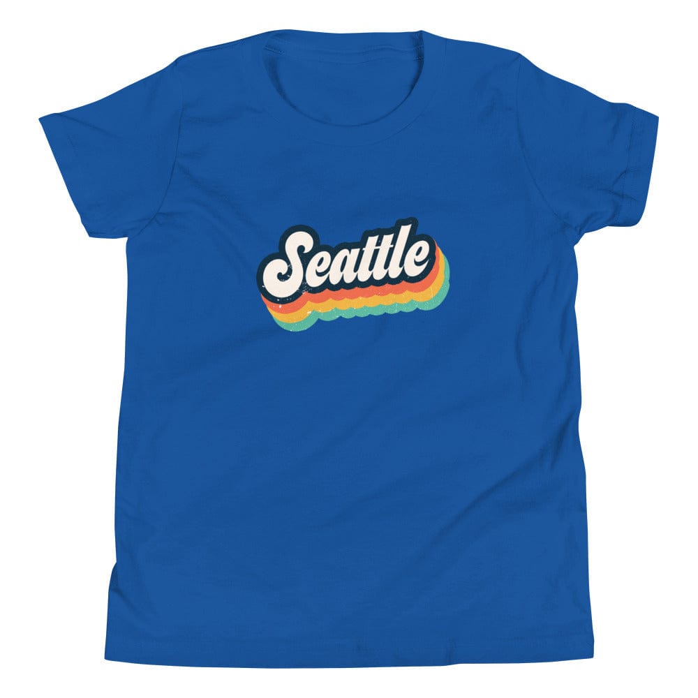 City Shirt Co Retro Seattle Youth T-Shirt True Royal / S