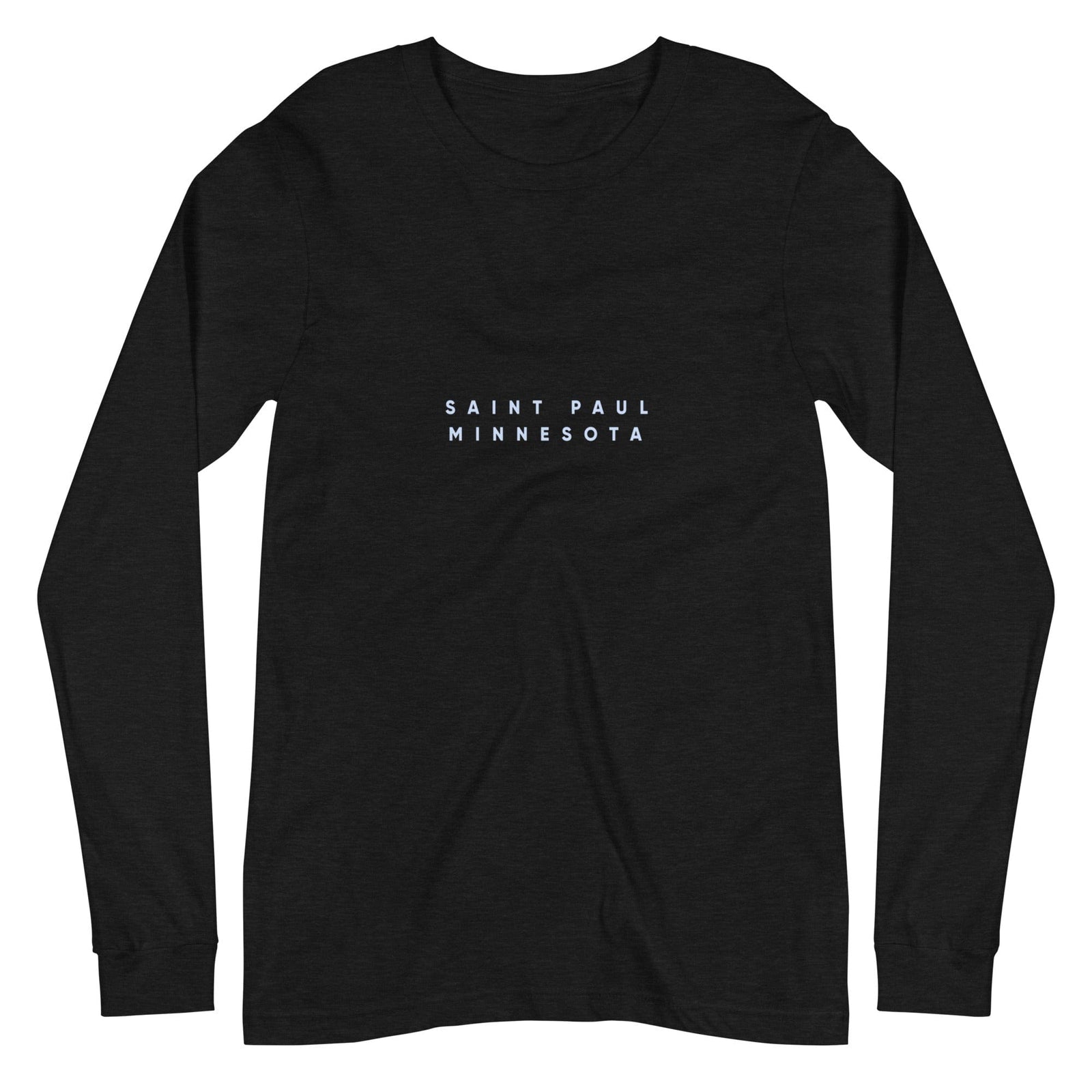 City Shirt Co Saint Paul City Comfort Long Sleeve T-Shirt Black Heather / XS