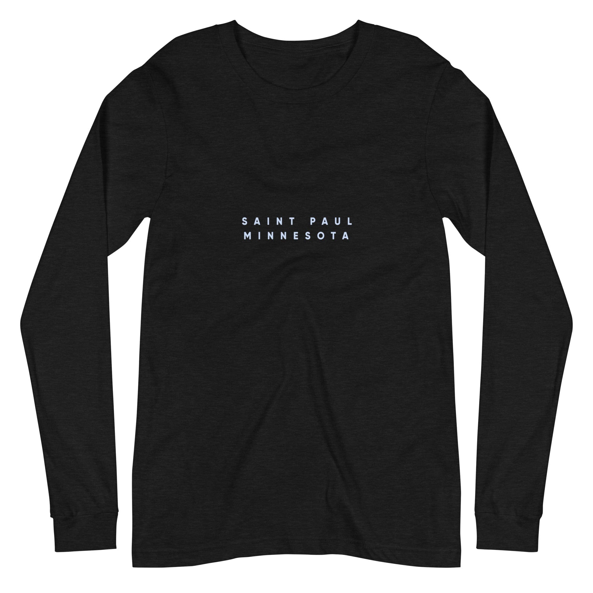 City Shirt Co Saint Paul City Comfort Long Sleeve T-Shirt Black Heather / XS