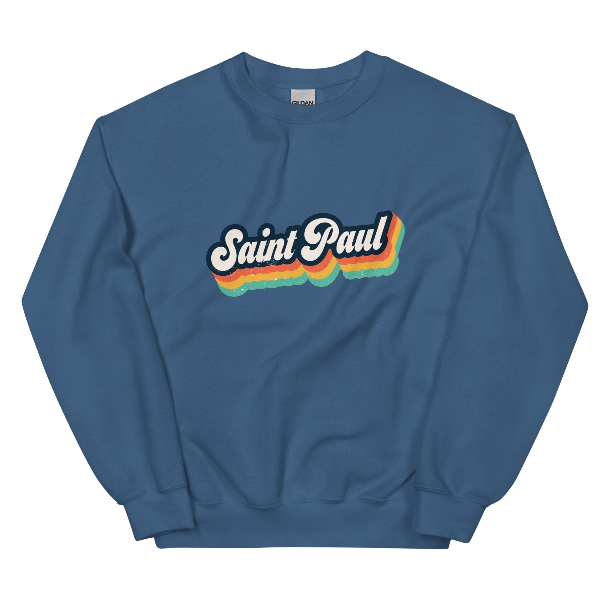 City Shirt Co Saint Paul Retro Crewneck Sweatshirt Indigo Blue / S