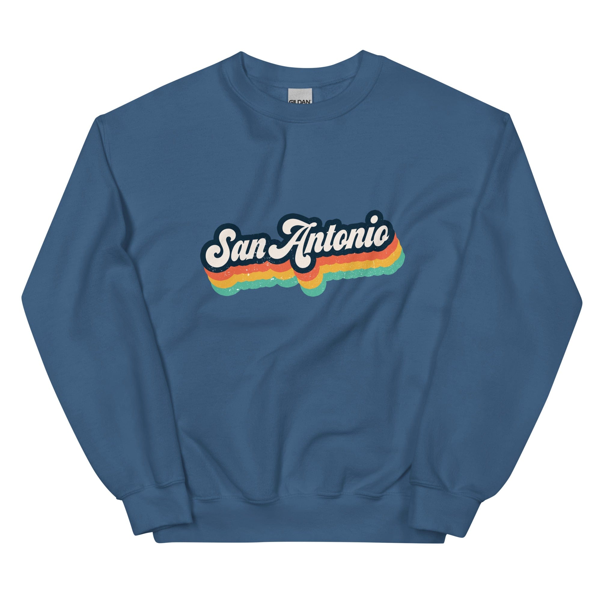 City Shirt Co San Antonio Retro Crewneck Sweatshirt Indigo Blue / S