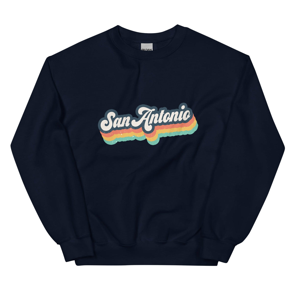 City Shirt Co San Antonio Retro Crewneck Sweatshirt Navy / S