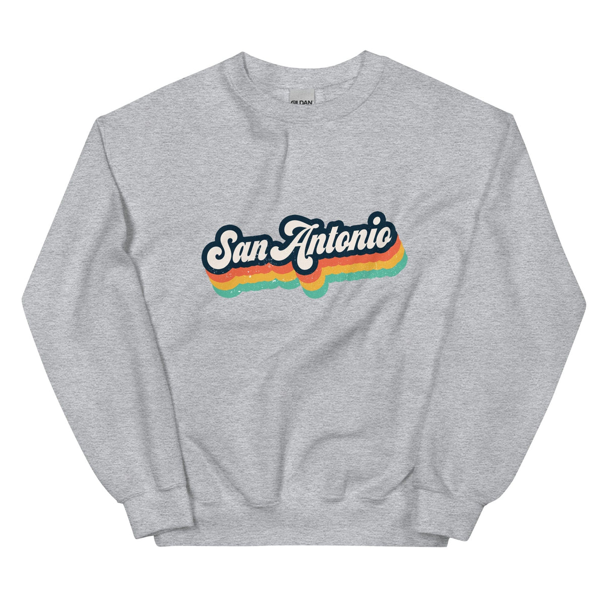 City Shirt Co San Antonio Retro Crewneck Sweatshirt Sport Grey / S
