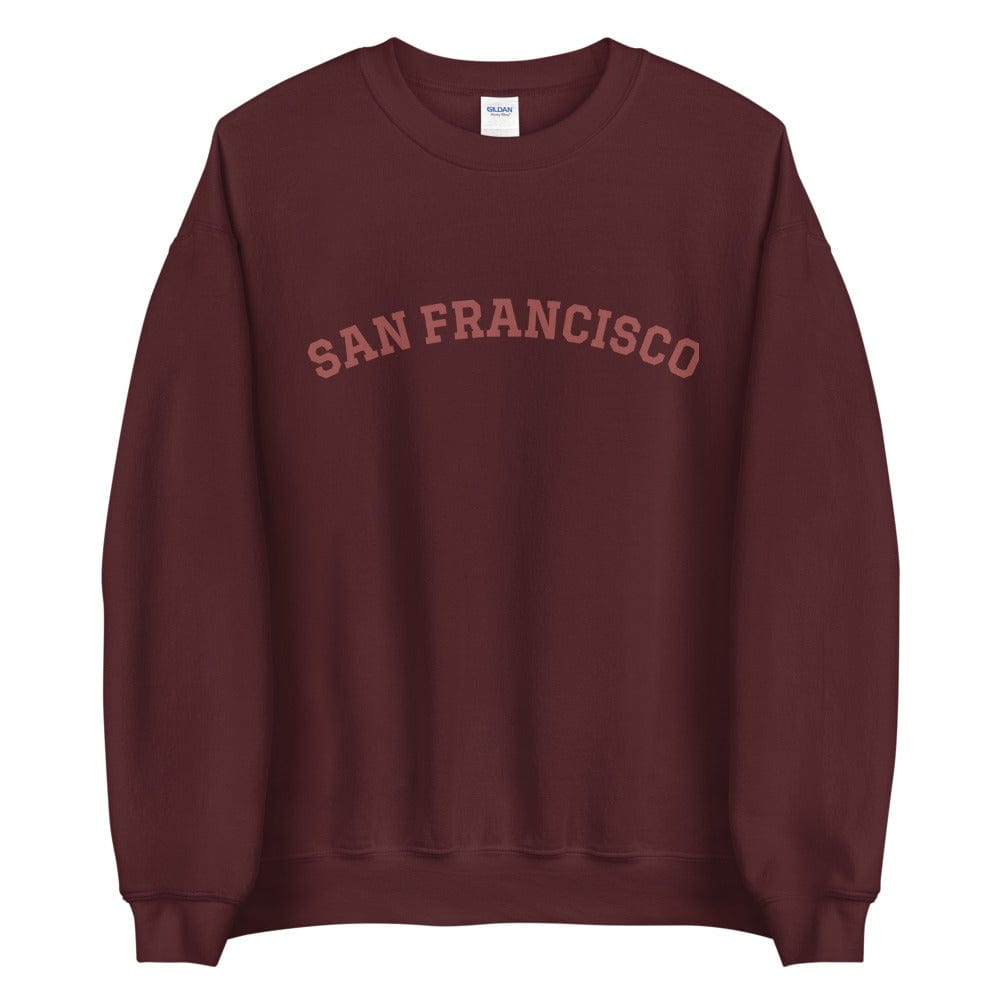 City Shirt Co San Francisco Burgundy Tonal Sweatshirt S