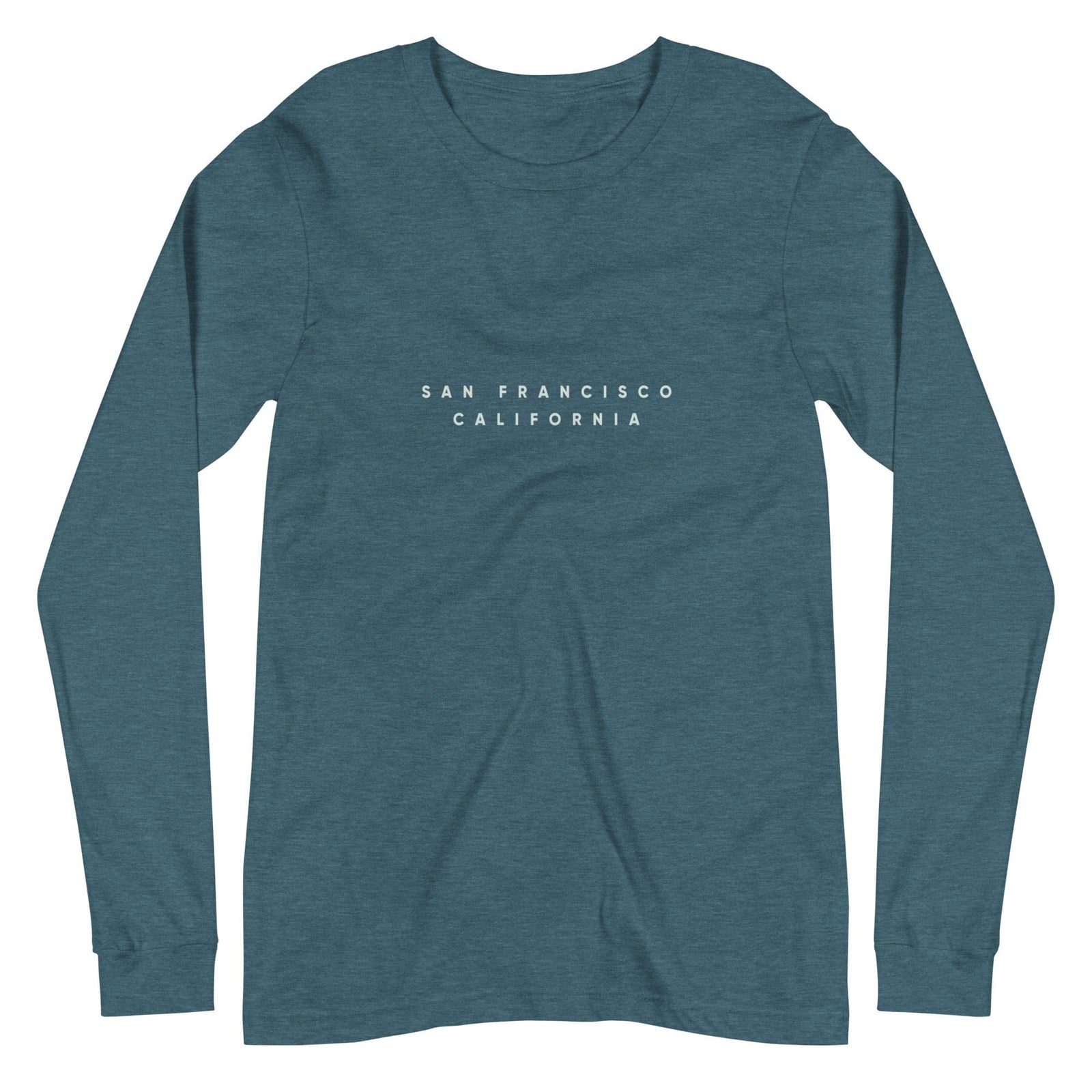 City Shirt Co San Francisco City Comfort Long Sleeve T-Shirt Heather Deep Teal / XS