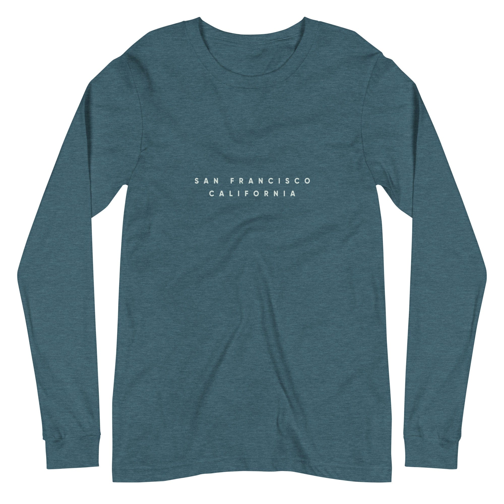 City Shirt Co San Francisco City Comfort Long Sleeve T-Shirt Heather Deep Teal / XS