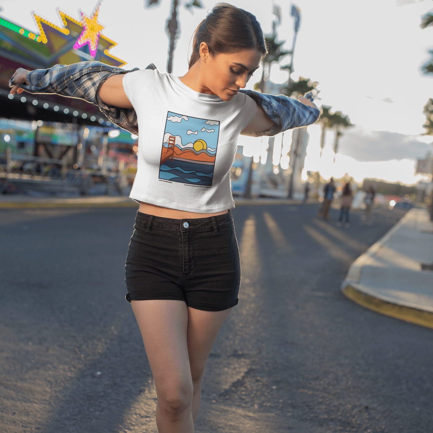 City Shirt Co San Francisco Moments of Summer Crop T-Shirt