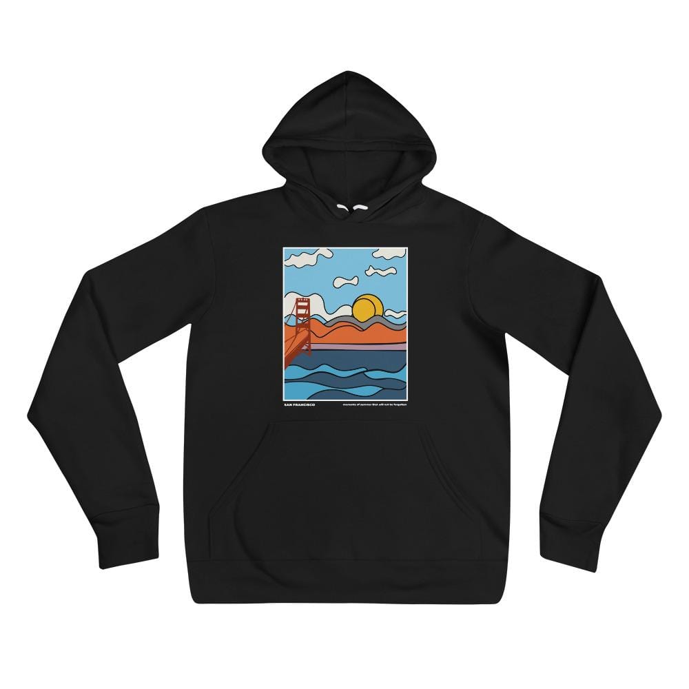 City Shirt Co San Francisco Moments of Summer Hoodie Black / S