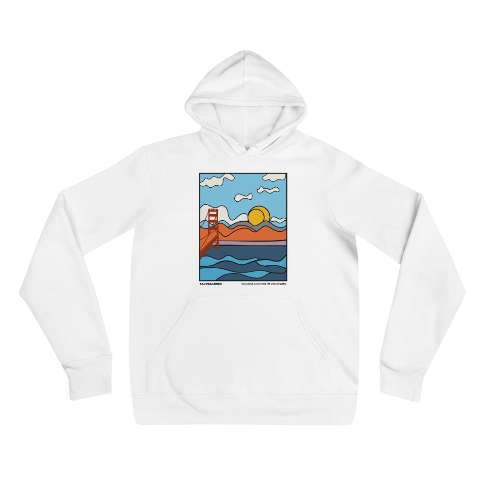 City Shirt Co San Francisco Moments of Summer Hoodie White / S