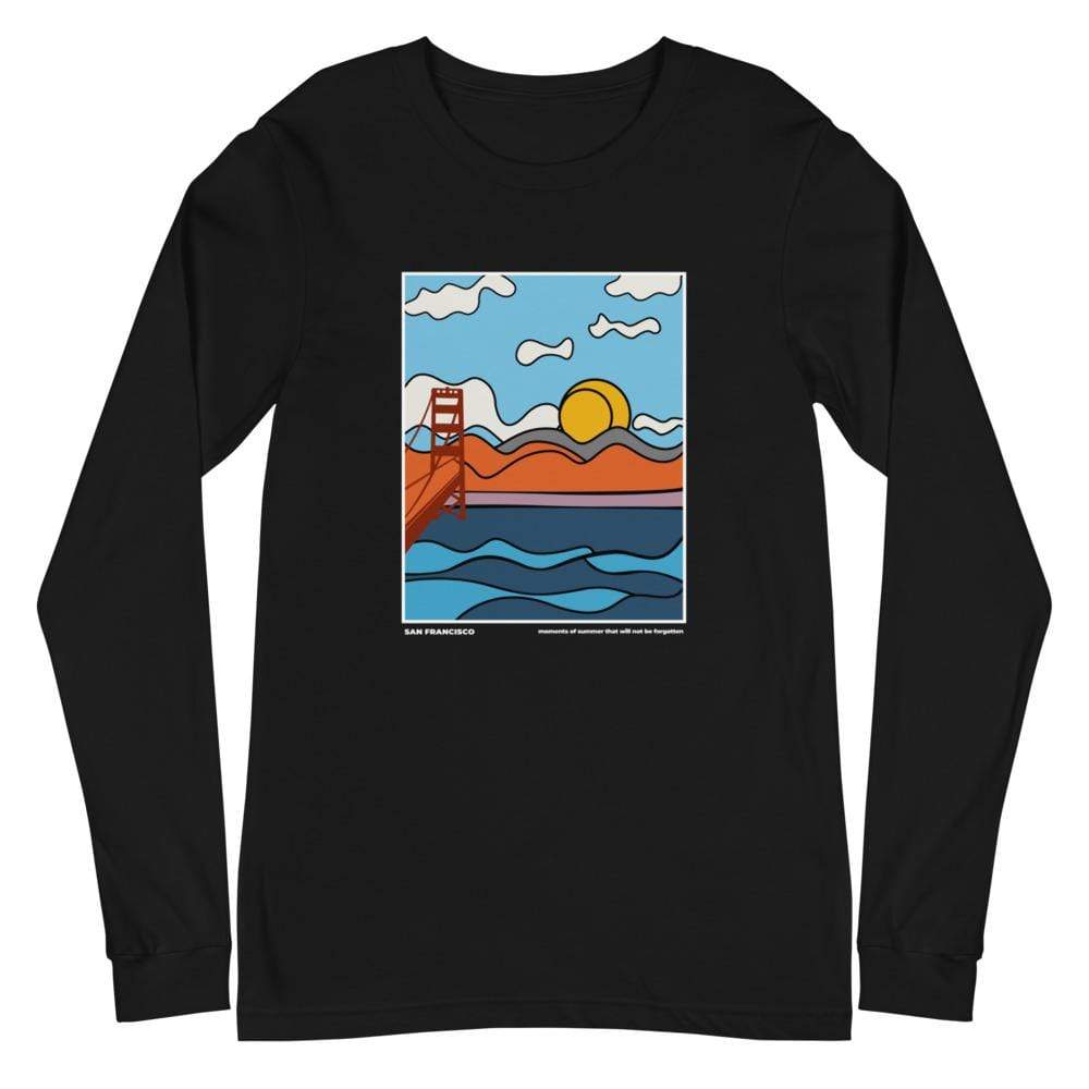 City Shirt Co San Francisco Moments of Summer Long Sleeve Black / XS