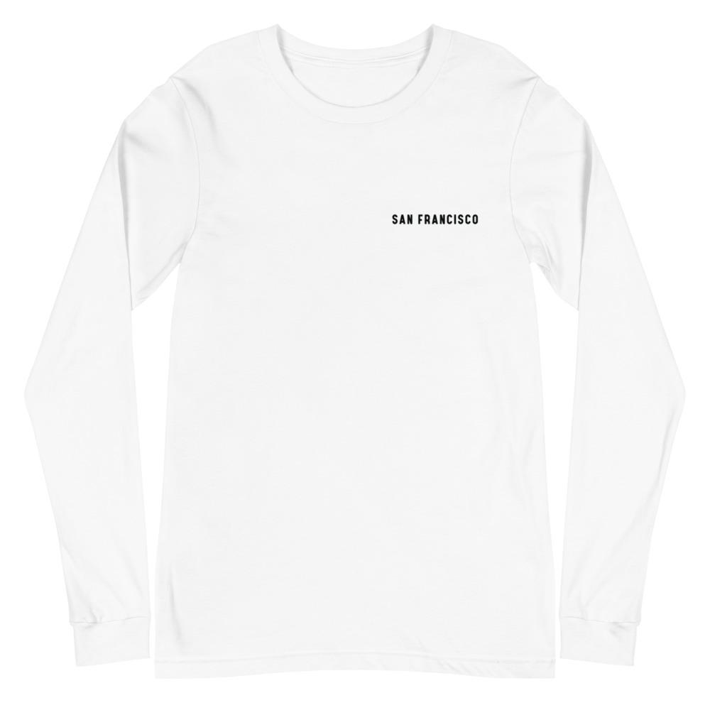 City Shirt Co San Francisco Urban Dweller Back Print Long Sleeve T-Shirt White / XS San Francisco Urban Dweller Back Print Long Sleeve T-Shirt 